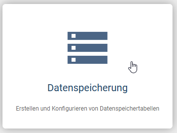 Der Screenshot zeigt die Kachel "Datenspeicherung" im Administrationsbereich.