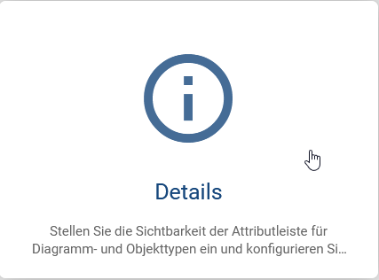 Der Screenshot zeigt die Kachel "Details" in der Administration.