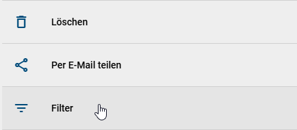 Der Screenshot zeigt die Option "Filter".