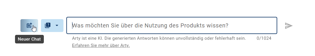 Der Screenshot zeigt die Schalfläche "Neuer Chat" um einen neuen Chat zu beginnen.