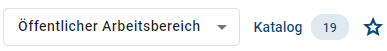 In der Kopfleiste wird neben dem Namen der Katalogliste die Schaltfläche "Als Favorit markieren" mit dem Bereich in Sternform angezeigt.