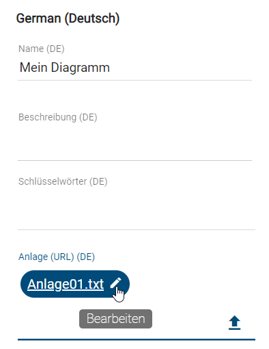 Hier ist der Button zum Bearbeiten von Anlagen im Übersetzungsmodus gezeigt.