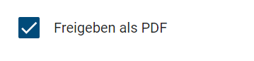 Dieser Screenshot zeigt das Attribut "Freigeben als PDF".