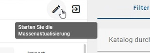Der Screenshot zeigt die Möglichkeit die Massenaktualisierung zu starten.