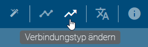 Der Screenshot zeigt die Schaltfläche "Verbindungstyp ändern" in der Menüleiste beim Modellieren.