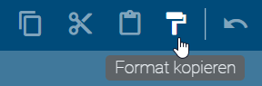 Hier wird die Schaltfläche "Format kopieren" in der Menüleiste bei der Modellierung angezeigt.