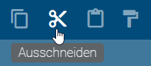 Hier wird die Schaltfläche "Ausschneiden" in der Menüleiste bei der Modellierung angezeigt.