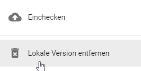 Dieser Screenshot zeigt die Schaltfläche "Lokale Version entfernen" im Kontextmenü des Diagramms.