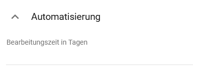 Der Screenshot zeigt die Attributsgruppe Automatisierung, in der Sie ein dynamisches Fälligkeitsdatum definieren können.