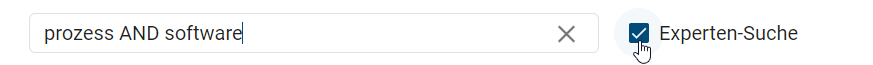 Hier ist die Checkbox "Experten-Suche" abgebildet.