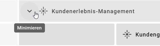 Der Screenshot zeigt die Möglichkeit eine Spalte innerhalb einer Insight zu minimieren, die weitere Hierarchieebenen hat.