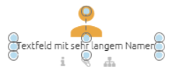 Dieser Screenshot zeigt ein Rollen-Symbol mit dem Label "Textfeld mit sehr langem Namen" im Editor.