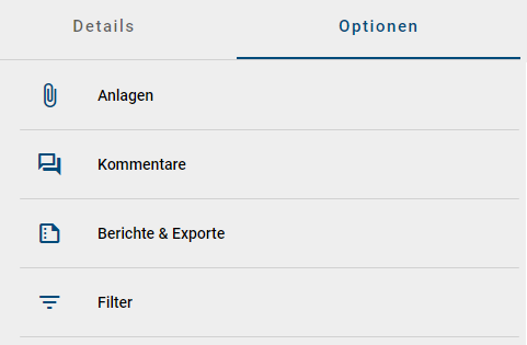 Der Screenshot zeigt die Optionen des Diagramms in der Matrixansicht.