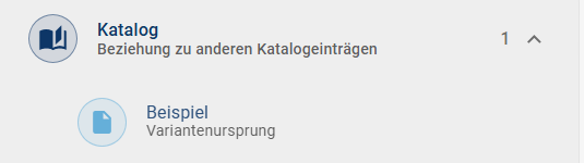 Der Screenshot zeigt die Anzahl der verwendeten Katalogeinträge.