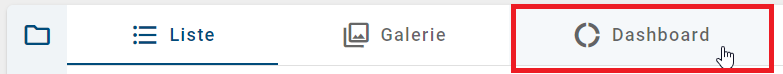 Hier ist das Auswählen des Buttons "Dashboard" abgebildet.