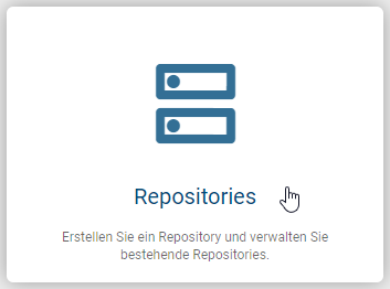 Der Screenshot zeigt die Kachel "Repositories" in der Administration.