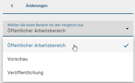 Der Screenshot zeigt Ihnen ein Dropdown-Menü, in der Sie die Möglichkeit haben, eine bestimmte Stage auszuwählen.