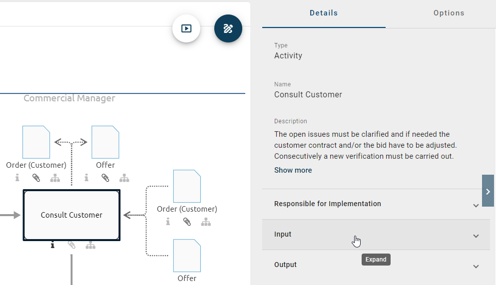 Here the attributes are displayed in the details of an activity.