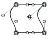 Here the change of a symbols shape is displayed by shifting one point to another position.