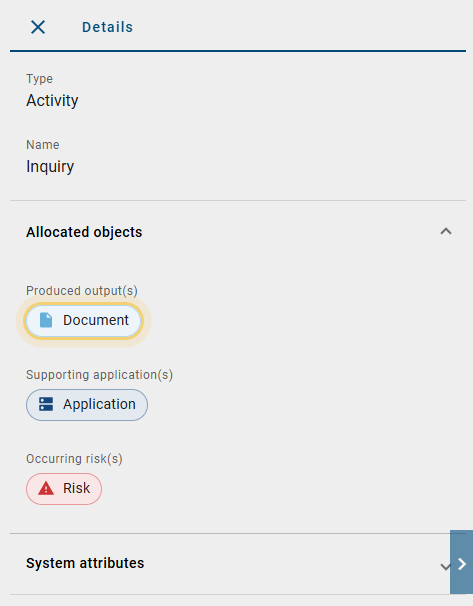 The screenshot shows the details of a selected attribute.