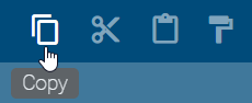 Here the "Copy" button of the menu bar is displayed.