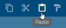 Here the "Paste" button of the menu bar is displayed.