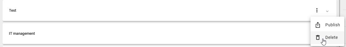The screenshot shows the option to delete an existing context.