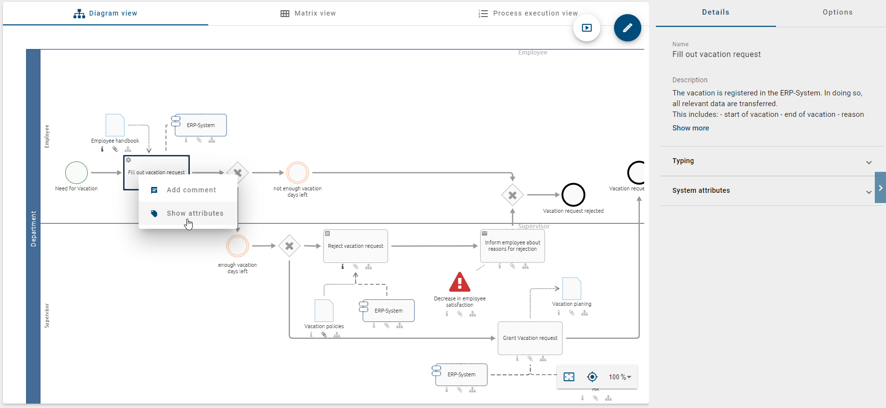 The screenshot shows the properties of a symbol in the diagram view.