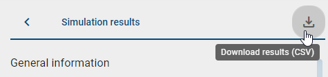 The button to download the simulation results as a CSV file is shown here.