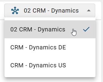 The screenshot shows the available options for selecting other context references for the context visualization.