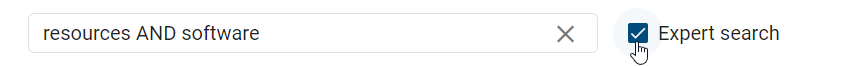 The checkbox "Expert search" is displayed here.