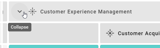 The screenshot shows the option to collapse a column within an Insight that has more than one hierarchy level.