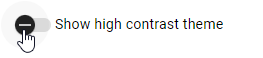 The screenshot shows the button "Toggle high contrast theme".