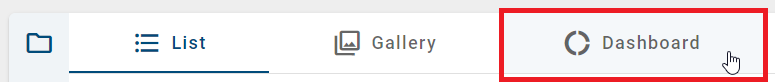 The selection of the button "Dashboard" is displayed here.