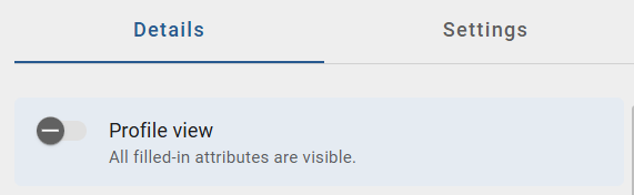 This screenshot shows where the profile view can be activated.