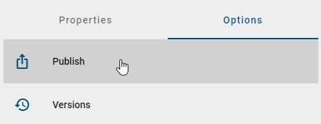 The option "Publish" in the options of a diagram is displayed here.
