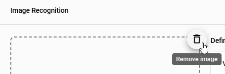 The screenshot shows the option to delete an image.