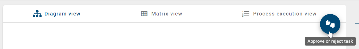 The button "Approve or reject task" of a diagram in preview state is shown here.