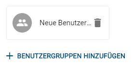 Der Screenshot zeigt eine zu einem Favoriten hinzugefügte Benutzergruppe.