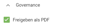 Dieser Screenshot zeigt das Attribut "Freigeben als PDF".