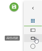 In der minimierten Symbolpalette wird hier die Auswahl einer Aktivität über das entsprechende Icon symbolisiert.