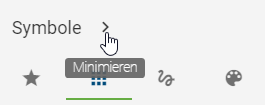 Die Option "Minimieren" der Symbolpalette wird hier angezeigt.