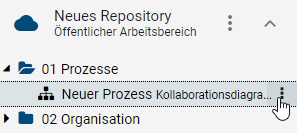 Dieser Screenshot zeigt die Schaltfläche "Weitere Optionen" für das Kontextmenü eines Diagramms im Explorer.