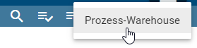 Dieser Screenshot zeigt die Option "Prozess-Warehouse" der Schaltfläche "Berichte herunterladen" in der Menüleiste.