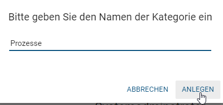 Hier wird das Eingabefenster für den Namen einer Kategorie angezeigt.