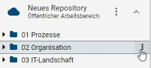 Hier wird die Schaltfläche "Weitere Optionen" einer Kategorie angezeigt.