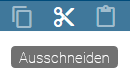 Hier wird die Schaltfläche "Ausschneiden" in der Menüleiste bei der Modellierung angezeigt.