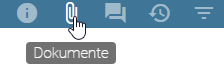 Der Screenshot zeigt die Schaltfläche "Dokumente" in der Menüleiste.