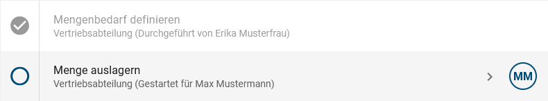 Der Screenshot zeigt einen "Bewerberauswahl" Vorgang, wobei die Aufgabe der Rolle mit Identifzierer für den gesetzten Nutzer "Max Mustermann" gestartet wurde.