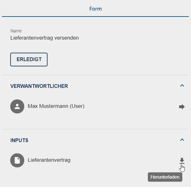 Hier wird die "Herunterladen" Funktion eines Inputs genutzt.